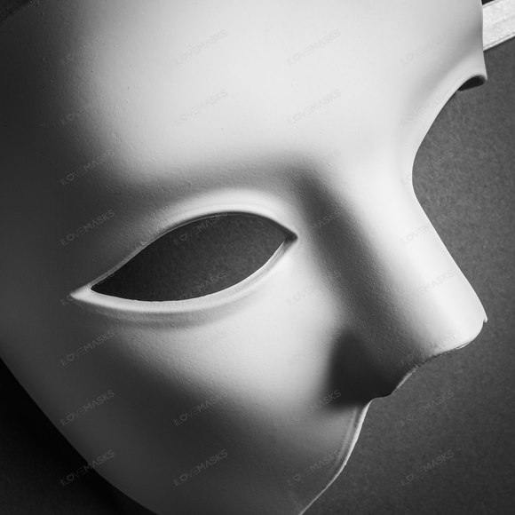 Classic Venetian Phantom of the Opera Half Face Mask - White - Picture 5 of 6